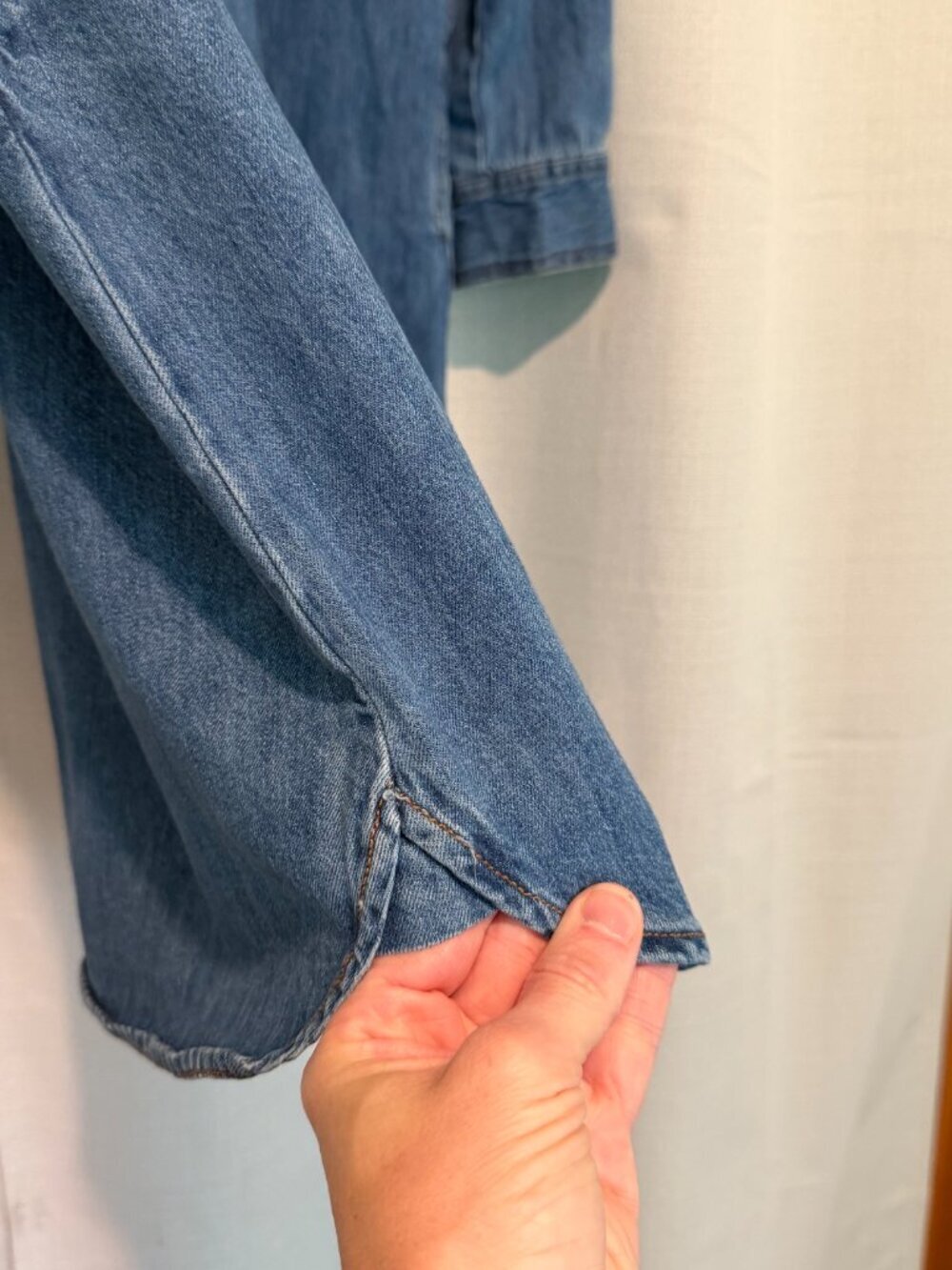 Universal Thread Blue Jean Denim Shirt Dress Size Large - Picture 5 of 10